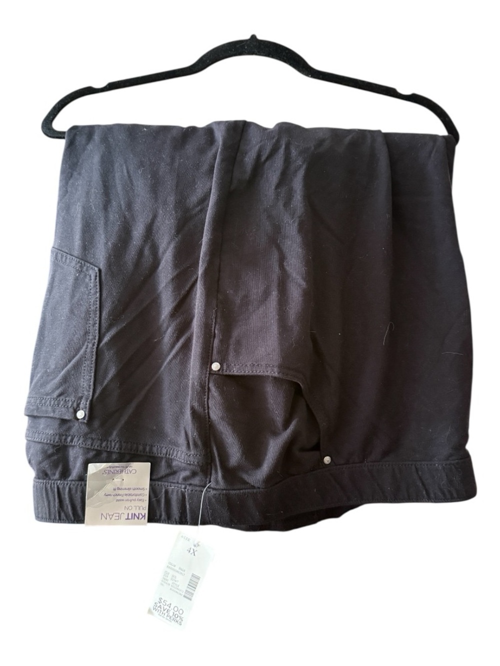 Catherines Black Straight-Leg Knit Pants - size 4X - NWT